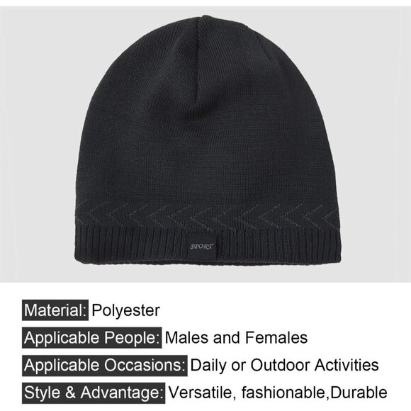 Stylish Fleece Lined Skull Beanie for Men & Women - Perfect for Cold Days - Picture 4 of 7
